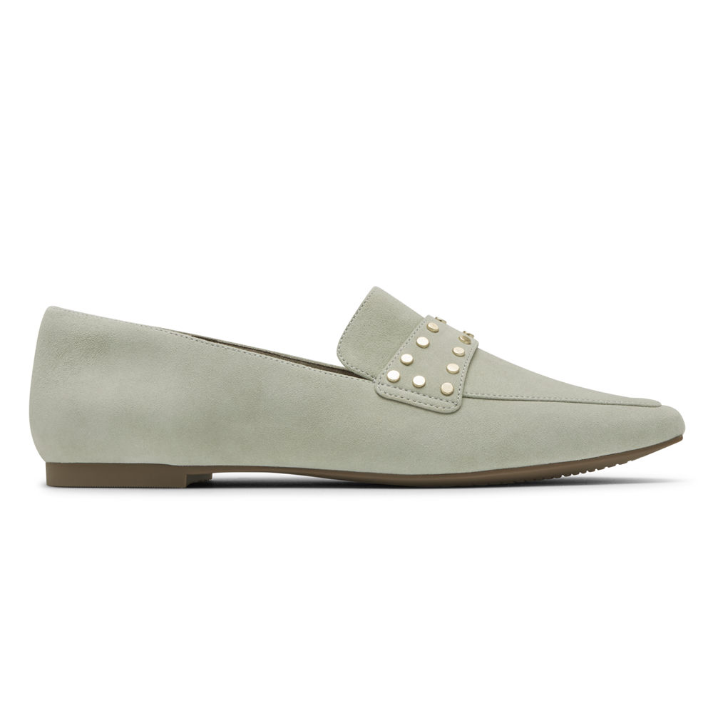 Rockport Loafers For Womens Olive - Total Motion Laylani Studded - VY5089632